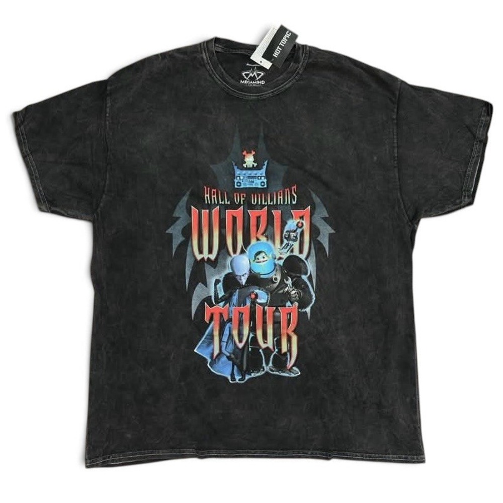 New Hot Topic Megamind World Tour Dark Wash Shirt Size L